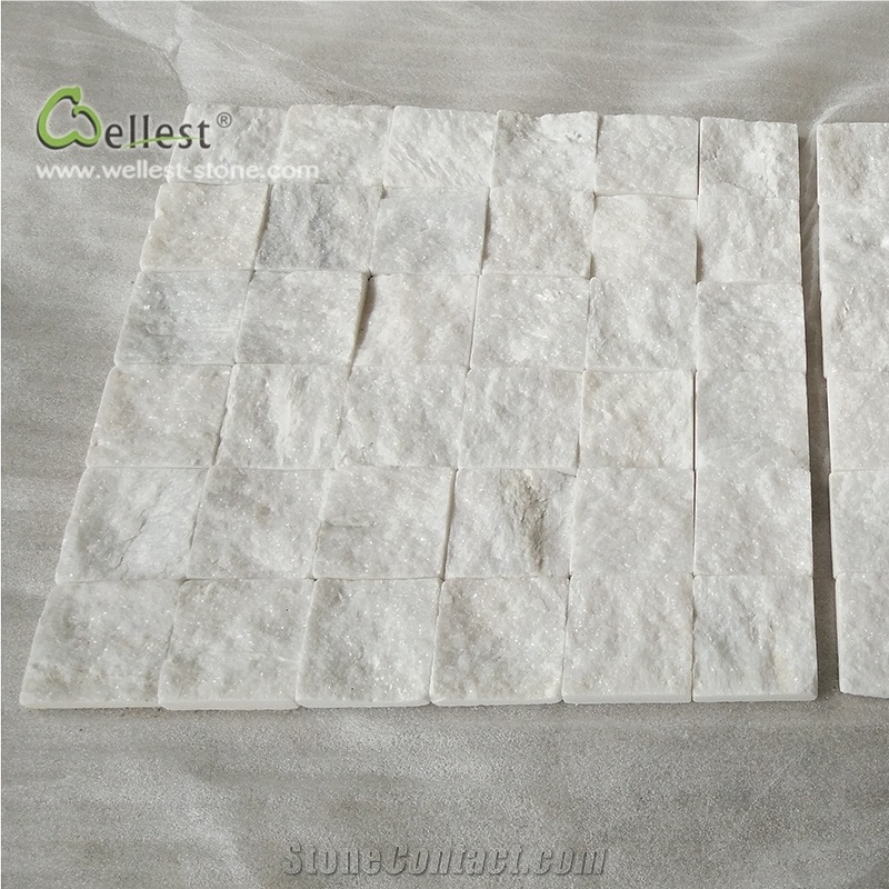 Qt 309 White Quartzite Mosaic Pattern Natural