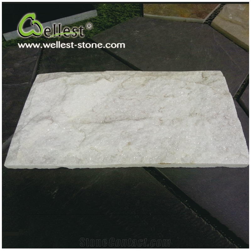 Qt 309 White Quartzite Mushroom Stone Wall