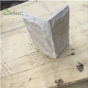 Qt 35 Beige Quartzite Corner Stone Mushroomed