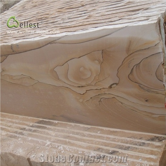 Sy155 Yellow Sandstone Wave Vein Decoration Tile