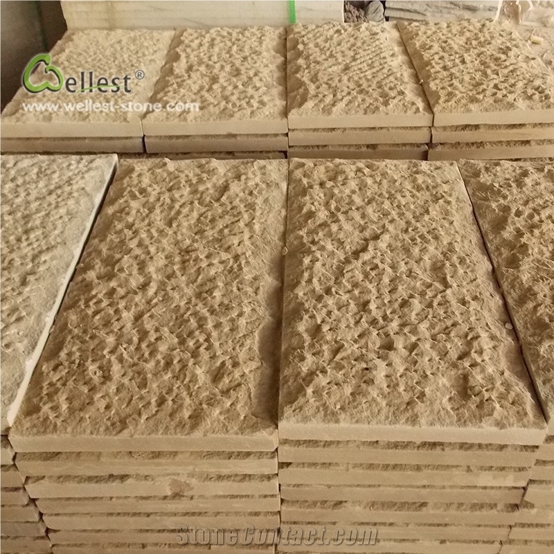 Sy156 Beige Sandstone Handmade Mushroomed Tile