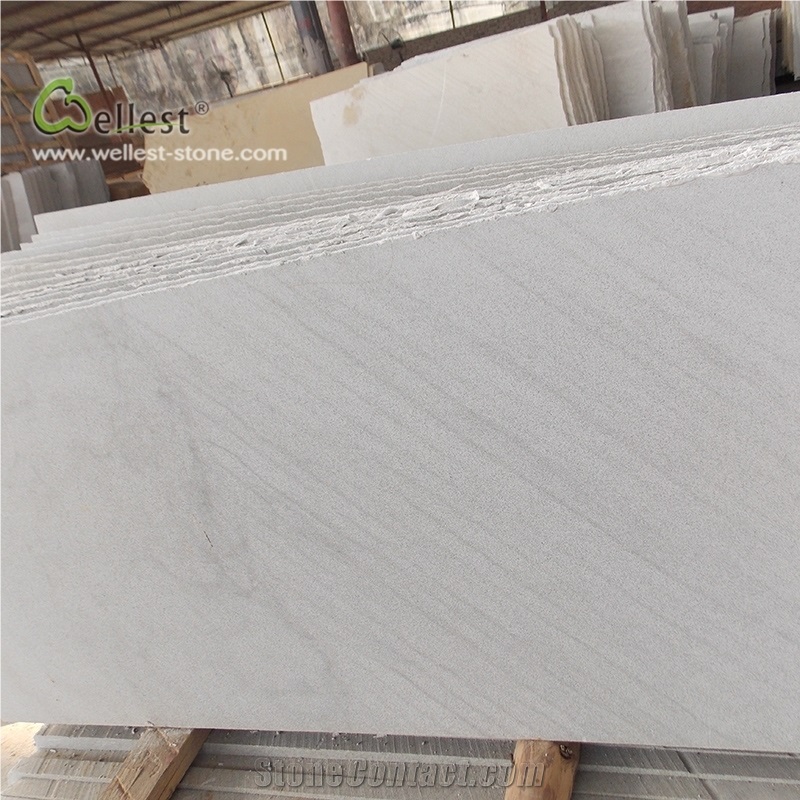 Sy157 White Silver Sandstone Cut to Size Saw Cut