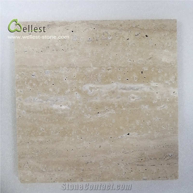 T106 Beige Travertine Cut to Size Tile Polished