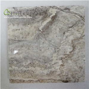 T98 Light Silver Travertine Cut to Size Tile