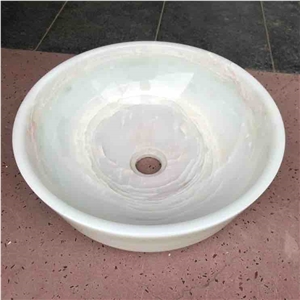High Quality Of White Green Onyx Sinks from Eximstone in Vietnam