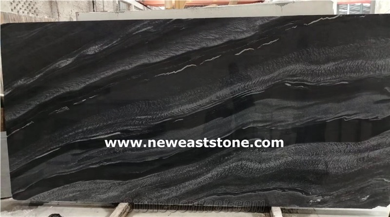 Tesla Black Wave Marble Slab & Tiles
