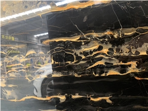 Top Black Gold Flower Black and Gold Marble Tiles