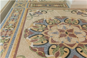 Stone Mosaic Floor Medallion