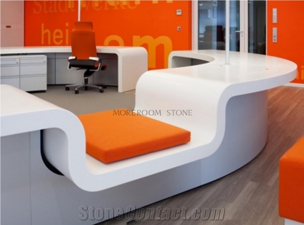Acrylic Panel Manmade Stone Reception Desk Top