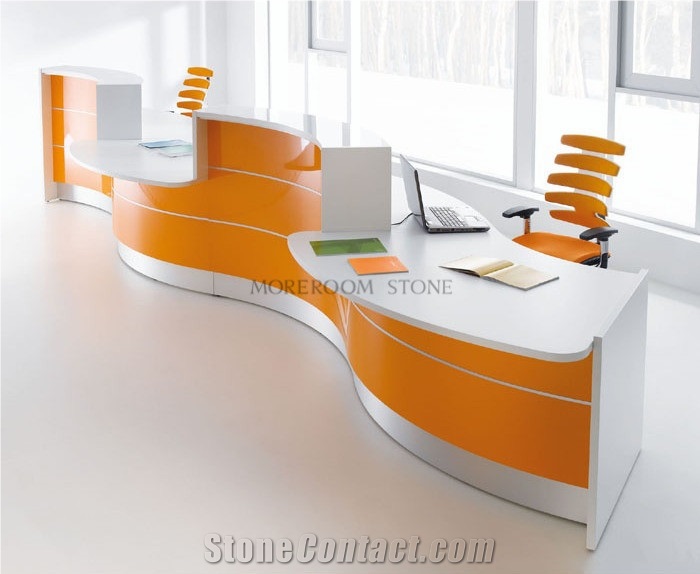 Acrylic Panel Manmade Stone Reception Desk Top