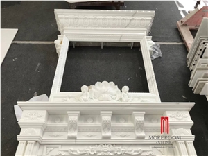 Royal White Marble Calacatta Fireplace Design