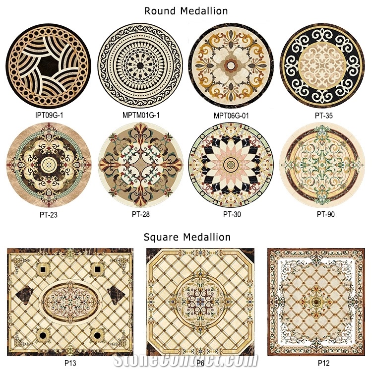 Waterjet Marble Medallions Flooring Tiles Design