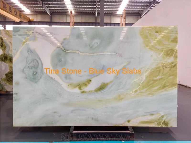 Blue Sky Marble Rectangle Stone Table