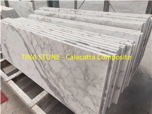 Calacatta Composite Marble Slabs Tiles Stone