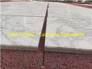 Calacatta Composite Slabs White Color Floor Wall