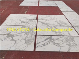 Calacatta Composite Slabs White Color Floor Wall