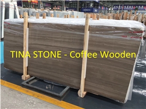 Coffee Wooden Marble Slab Floor for Decor Building