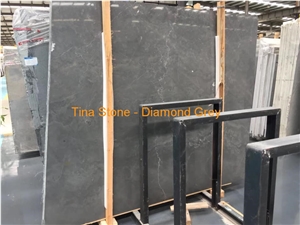 Diamond Grey Slabs Marble Stone Tiles for Decor