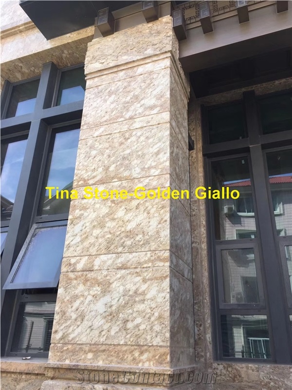 Golden Giallo Granite Stone Wall, Gold Granite Granite Tiles & Slabs