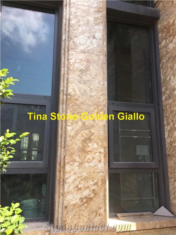 Golden Giallo Granite Stone Wall, Gold Granite Granite Tiles & Slabs