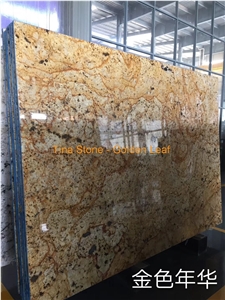 Golden Leaf Granite Slabs Tiles Floor Wall