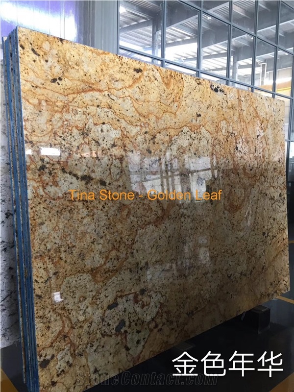 Golden Leaf Granite Slabs Wall Floor Covering