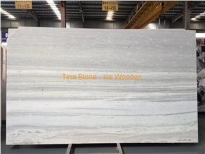Ice Wooden Marble Slabs Vein Cross Cut Floor Tiles