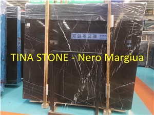 Nero Margiua Marble Black Slab Wall Floor Polished