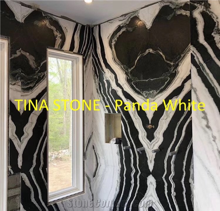 Panda White Marble Slabs Tiles Polished Finished