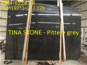 Pittery Grey Marble Stone Slabs Tiles Floor Wall