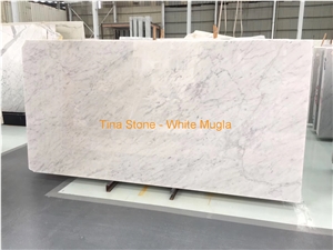 White Mugla Marble Stone Slabs Tiles Floor Wall