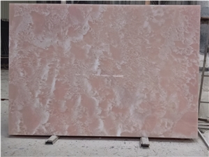 Translucent Pink Onyx Slab Wall Covering Tile