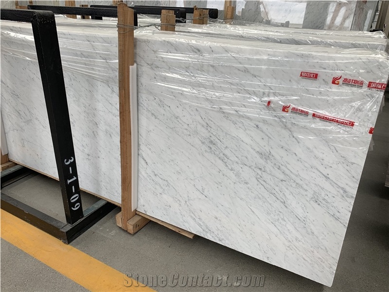 White Carrara Marble Tile Slab, Bianco Carrara C