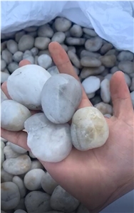 White Beige Polished River Pebbles 50-70mm