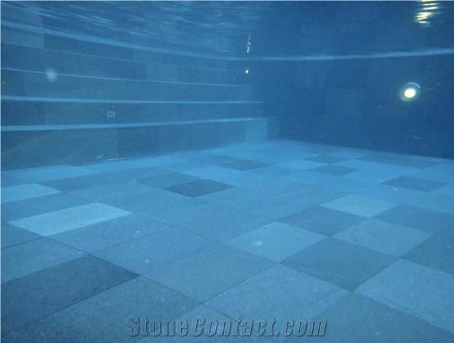 Bali Black Lavastone Honed Swimming Pool Tiles