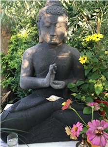 Indonesia Black Lavastone Budha Sculpture