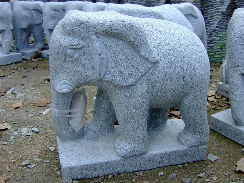 Stone Elephant Sculpture, Animal Stone Carving