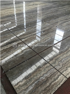 Iran Silver Travertine Slabs,Cut to Size for Floor