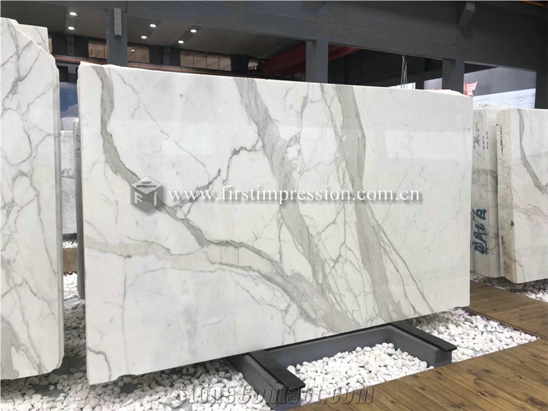 Popular Italy White Marble Calacatta Gold Slabs