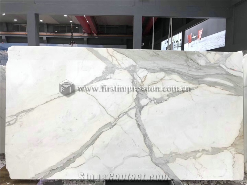 Popular Italy White Marble Calacatta Gold Slabs