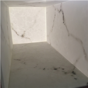 Artificial Snow White Marble Onyx Wall Alabaster Sheet