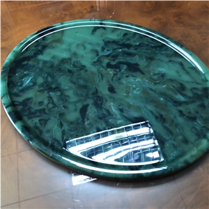 Green Color Wholesale Alabaster Tray for Hotel