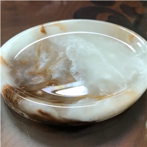 New Design Alabaster Translucent Round Tray