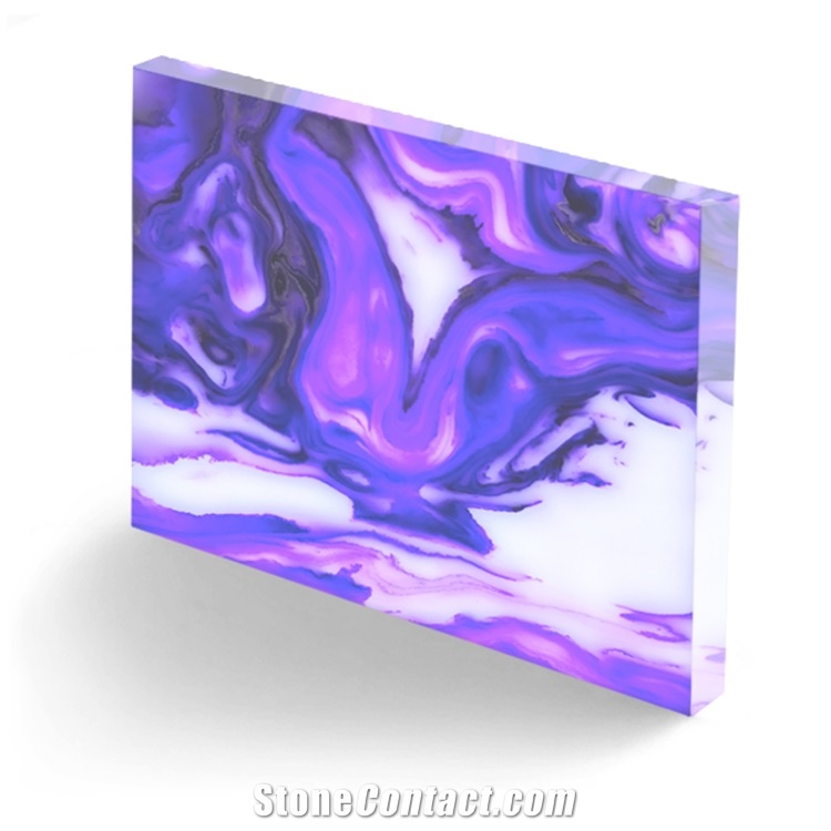Purple Artificial Stone Backlit Alabaster Sheet