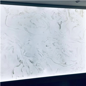 White Faux Alabaster Sheet for Wall Decorating