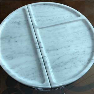 White Translucent Artificial Round Tray
