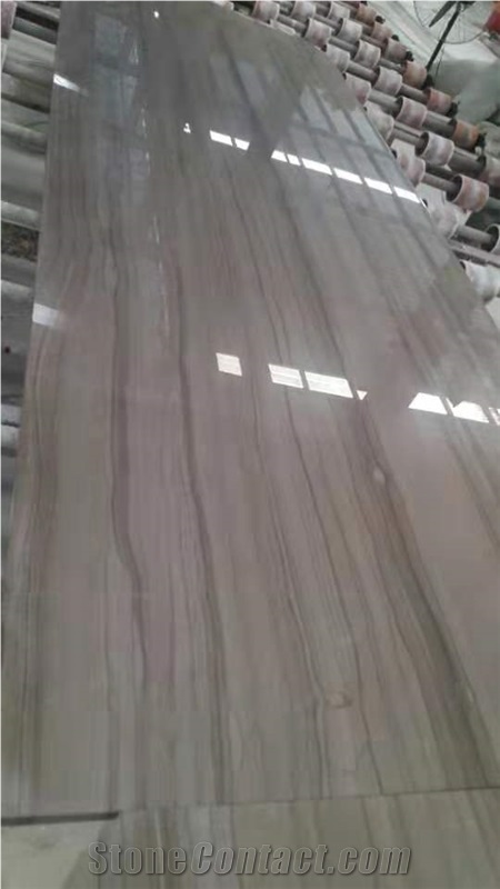 Athens Wood Grain Marble Slabs Grey Flooring Tile