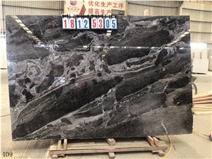 Bhainslana Black Marble Fantasy Stone Slab Wall