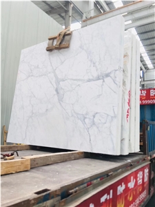 Bianco Statuario Venato Marble Slabs Floor Tiles