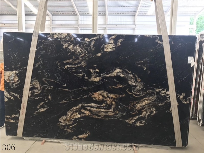 Black Swan Granite Cosmic Black Cosmos Slab Tile